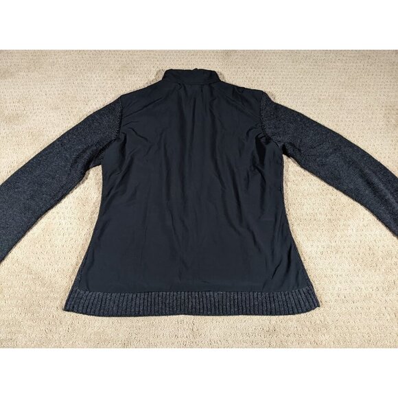 KJUS Women's XL Vail Jacket Full Zip Cable Knit Merino Wool Blend Athletic Black - Picture 8 of 11